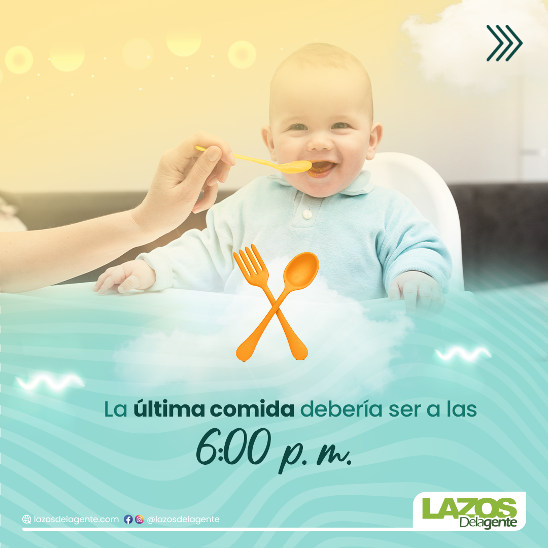 La última comida debería ser a las 6 pm